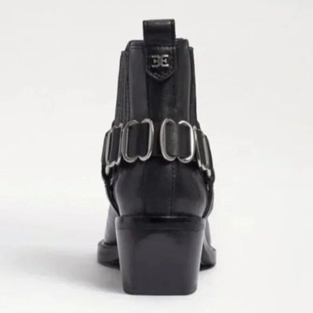 Sam Edelman Bellamie Leather Moto Boots Black Sz 7 NIB - Picture 9 of 13